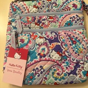 Vera Bradley Hello Kitty Paisley Triple Zip Hipster Crossbody Bag